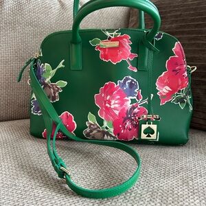 Kate Spade Green and Pink Floral Satchel